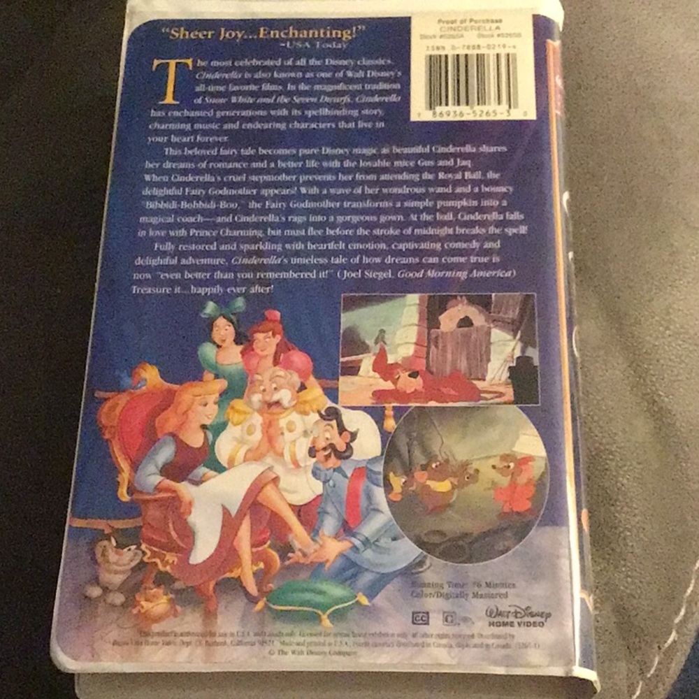 CINDERELLA, VHS TAPE - Picture 3 of 3